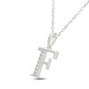 Thumbnail Image 2 of Diamond Initial F Necklace 1/20 ct tw 10K White Gold 18"