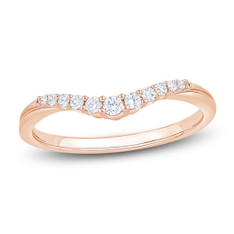 Certified Diamond Graduated Contour Anniversary Ring 1/6 ct tw 14K Rose Gold