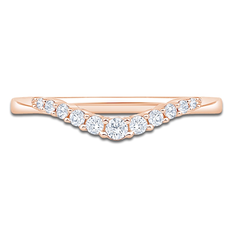 Main Image 3 of Certified Diamond Graduated Contour Anniversary Ring 1/6 ct tw 14K Rose Gold