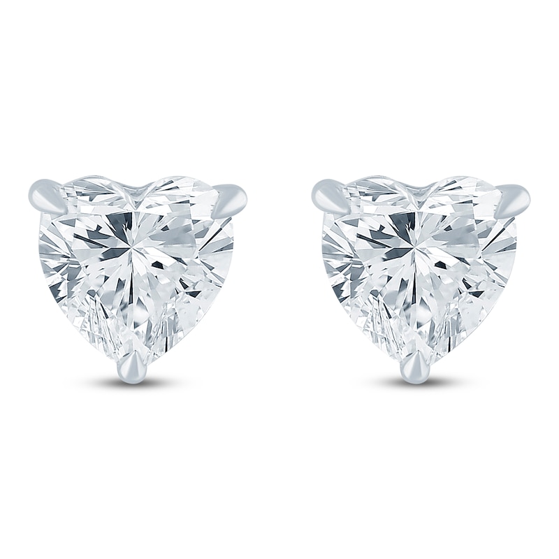 Main Image 1 of Pnina Tornai Heart-Shaped Lab-Grown Diamond Solitaire Stud Earrings 2 ct tw 14K White Gold (VS2/F)