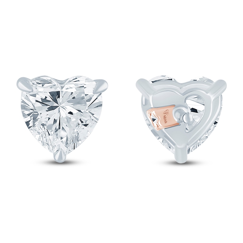 Main Image 4 of Pnina Tornai Heart-Shaped Lab-Grown Diamond Solitaire Stud Earrings 2 ct tw 14K White Gold (VS2/F)