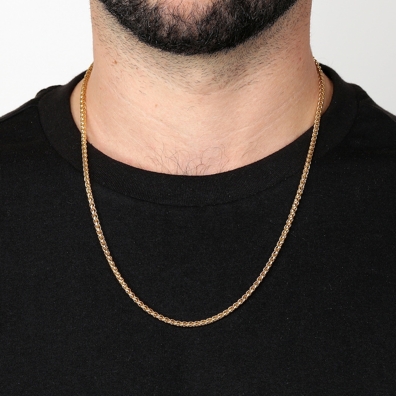 Main Image 4 of Wheat Chain Necklace 3mm Yellow Ion-Plated Stainless Steel 18"