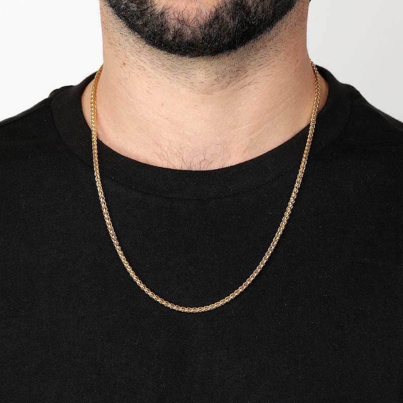 Main Image 4 of Wheat Chain Necklace 3mm Yellow Ion-Plated Stainless Steel 20"