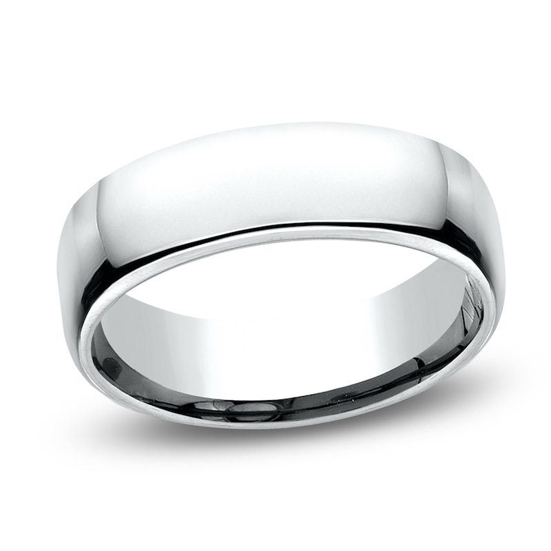 Main Image 1 of Wedding Band 10K White Gold 6.5mm
