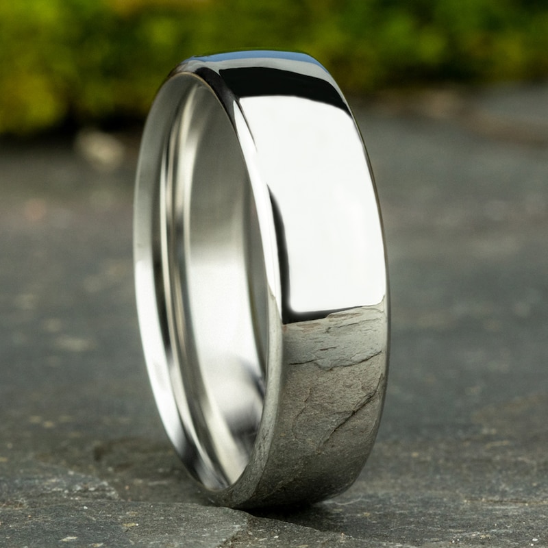 Main Image 4 of Wedding Band 10K White Gold 6.5mm