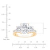Thumbnail Image 4 of Cushion-Cut Lab-Grown Diamond Three-Stone Engagement Ring 4-1/4 ct tw 14K Yellow Gold