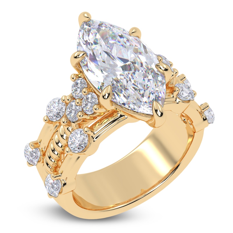 Main Image 2 of Marquise-Cut Lab-Grown Diamond Engagement Ring 5 ct tw 14K Yellow Gold
