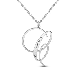 Initial & Name Necklace Sterling Silver 18"
