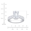Thumbnail Image 4 of Emerald-Cut Lab-Grown Diamond Hidden Halo Engagement Ring 4-3/8 ct tw 14K White Gold