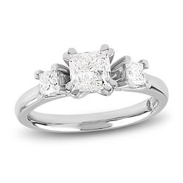Storied Diamond Desert Sands of Eternity Princess-Cut Three-Stone Engagement Ring 1-3/8 ct tw Platinum