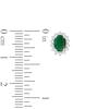 Thumbnail Image 3 of &nbsp;Oval-Cut Natural Emerald & Diamond Starburst Halo Stud Earrings 1/4 ct tw 14K White Gold