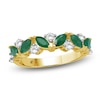 Thumbnail Image 1 of Marquise-Cut Emerald & Diamond Ring 1/3 ct tw 14K Yellow Gold