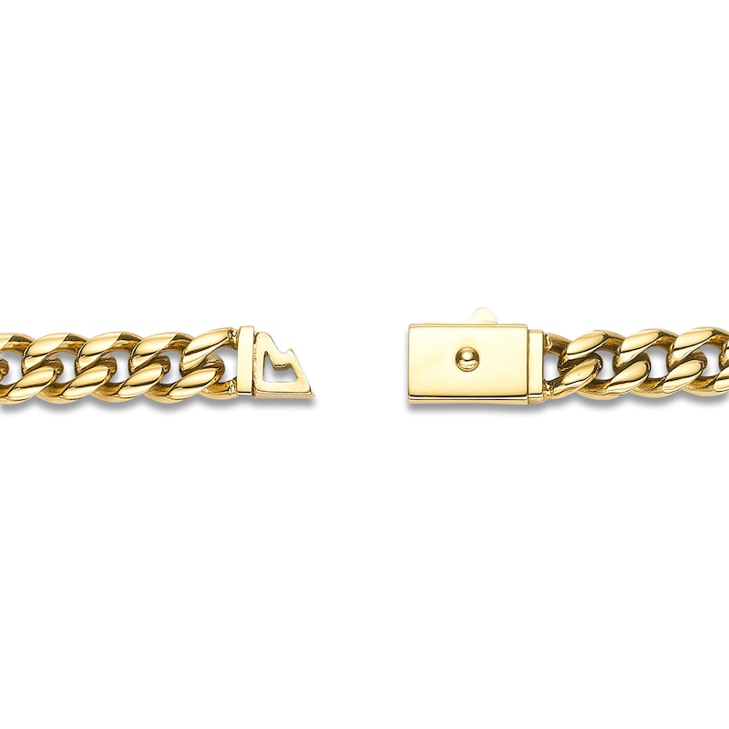 Main Image 3 of Cuban Curb Chain Necklace 10mm Yellow Ion-Plated Solid Stainless Steel 24"