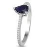 Thumbnail Image 2 of Pear-Shaped Blue Sapphire & Diamond Ring 1/10 ct tw 10K White Gold