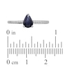 Thumbnail Image 3 of Pear-Shaped Blue Sapphire & Diamond Ring 1/10 ct tw 10K White Gold