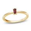 Thumbnail Image 1 of Baguette-Cut Garnet Solitaire Stackable Ring 10K Yellow Gold