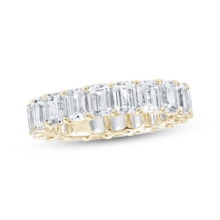 Emerald-Cut Lab-Grown Diamond Eternity Band 5-3/4 to 6-7/8 ct tw 14K Yellow Gold