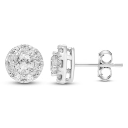 Jared Signature Diamond Halo Stud Earrings 1 ct tw 10K White Gold