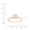Thumbnail Image 4 of Certified Oval-Cut Diamond Halo Twist Shank Engagement Ring 1/2 ct tw 14K Yellow Gold