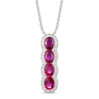 Le Vian Natural Ruby Necklace 1/4 ct tw Diamonds 14K Vanilla Gold