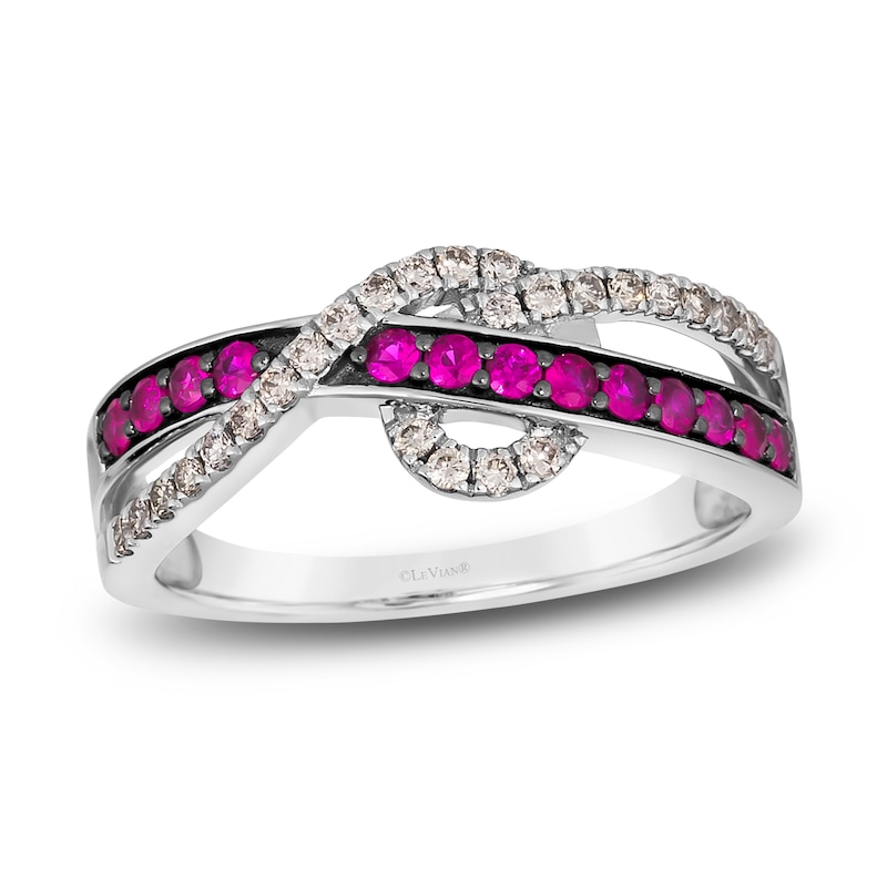 Main Image 1 of Le Vian Natural Ruby Ring 1/6 ct tw Diamonds 14K Vanilla Gold