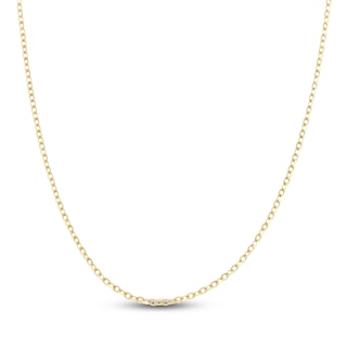 1.0mm Cable Chain Necklace Solid 14K Yellow Gold 20"