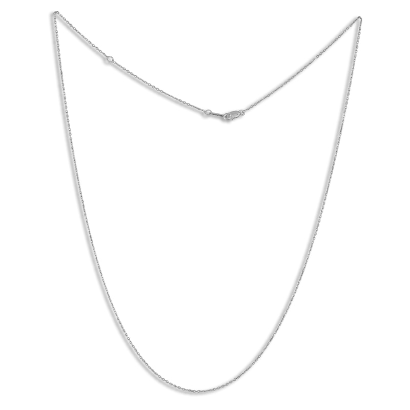 Main Image 1 of 1mm Diamond-Cut Cable Chain Necklace Solid 14K White Gold 20"