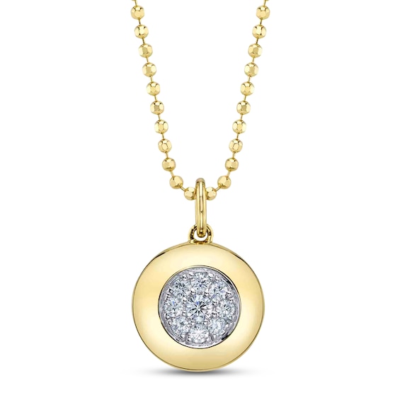 Shy Creation Diamond Composite Necklace 1/6 ct tw 14K Yellow Gold 18" SC55027363RD