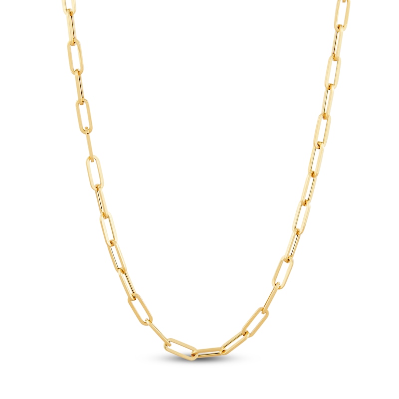 Main Image 1 of 3.2mm Paperclip Chain Necklace Hollow 14K Yellow Gold 18"