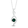 Thumbnail Image 1 of Lab-Created Emerald Diamond Accents Sterling Silver Necklace