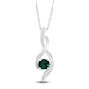 Thumbnail Image 2 of Lab-Created Emerald Diamond Accents Sterling Silver Necklace
