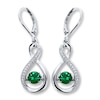 Thumbnail Image 1 of Colors in Rhythm Earrings Lab-Created Emeralds Sterling Silver