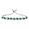 Thumbnail Image 0 of Lab-Created Emerald Sterling Silver Bolo Bracelet