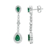 Thumbnail Image 0 of Natural Emerald Earrings 3/4 ct tw Diamonds 14K White Gold
