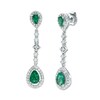 Thumbnail Image 1 of Natural Emerald Earrings 3/4 ct tw Diamonds 14K White Gold