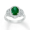 Thumbnail Image 0 of Natural Emerald Ring 5/8 ct tw Diamonds 14K White Gold