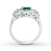 Thumbnail Image 1 of Natural Emerald Ring 5/8 ct tw Diamonds 14K White Gold