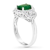 Thumbnail Image 2 of Natural Emerald Ring 5/8 ct tw Diamonds 14K White Gold