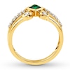 Thumbnail Image 1 of Lab-Created Emerald Ring Lab-Created Sapphires 10K Yellow Gold
