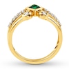 Thumbnail Image 1 of Lab-Created Emerald Ring Lab-Created Sapphires 10K Yellow Gold