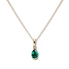 Thumbnail Image 0 of Lab-Created Emerald Necklace Pear-shaped 10K Yellow Gold