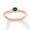 Thumbnail Image 0 of Natural Emerald Ring with Diamonds 10K Rose Gold