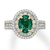 Thumbnail Image 0 of Natural Emerald Ring 1 ct tw Diamonds 14K Yellow Gold