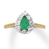 Thumbnail Image 0 of Natural Emerald Ring 1/2 ct tw Diamonds 14K Two-Tone Gold