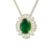 Thumbnail Image 0 of Natural Emerald Necklace 1/6 ct tw Diamonds 14K Yellow Gold