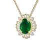 Thumbnail Image 1 of Natural Emerald Necklace 1/6 ct tw Diamonds 14K Yellow Gold