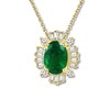 Thumbnail Image 0 of Natural Emerald Necklace 1/6 ct tw Diamonds 14K Yellow Gold