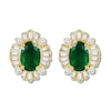 Thumbnail Image 0 of Natural Emerald Earrings 1/4 ct tw Diamonds 14K Yellow Gold