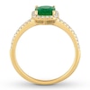 Thumbnail Image 2 of Natural Emerald Ring 1/5 ct tw Diamonds 14K Yellow Gold