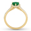 Thumbnail Image 1 of Natural Emerald Ring 1/4 ct tw Diamonds 14K Yellow Gold